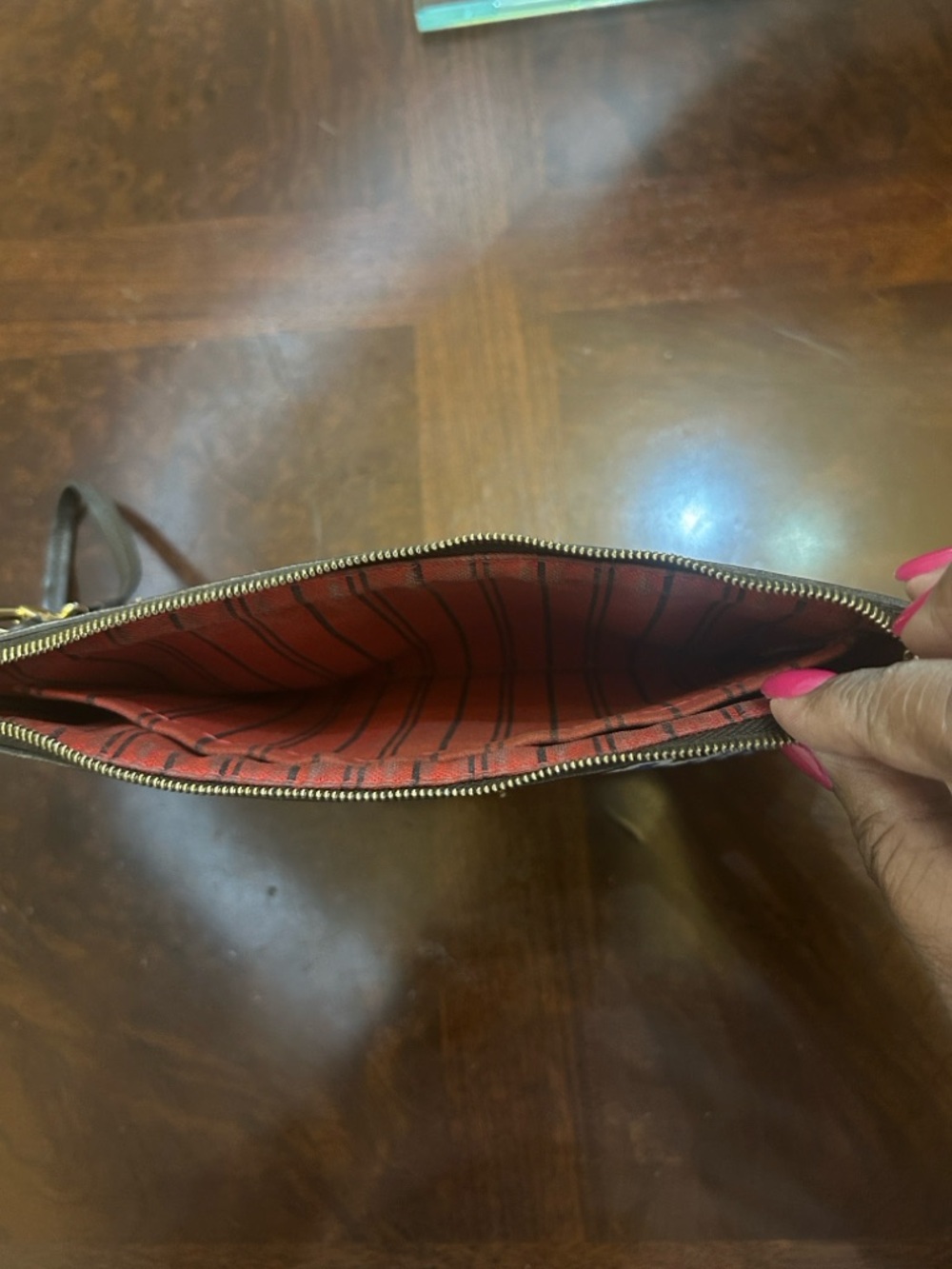 Louis Vuitton Damier Ebene Wristlet Pouch (Custom Design) - Picture 9 of 11